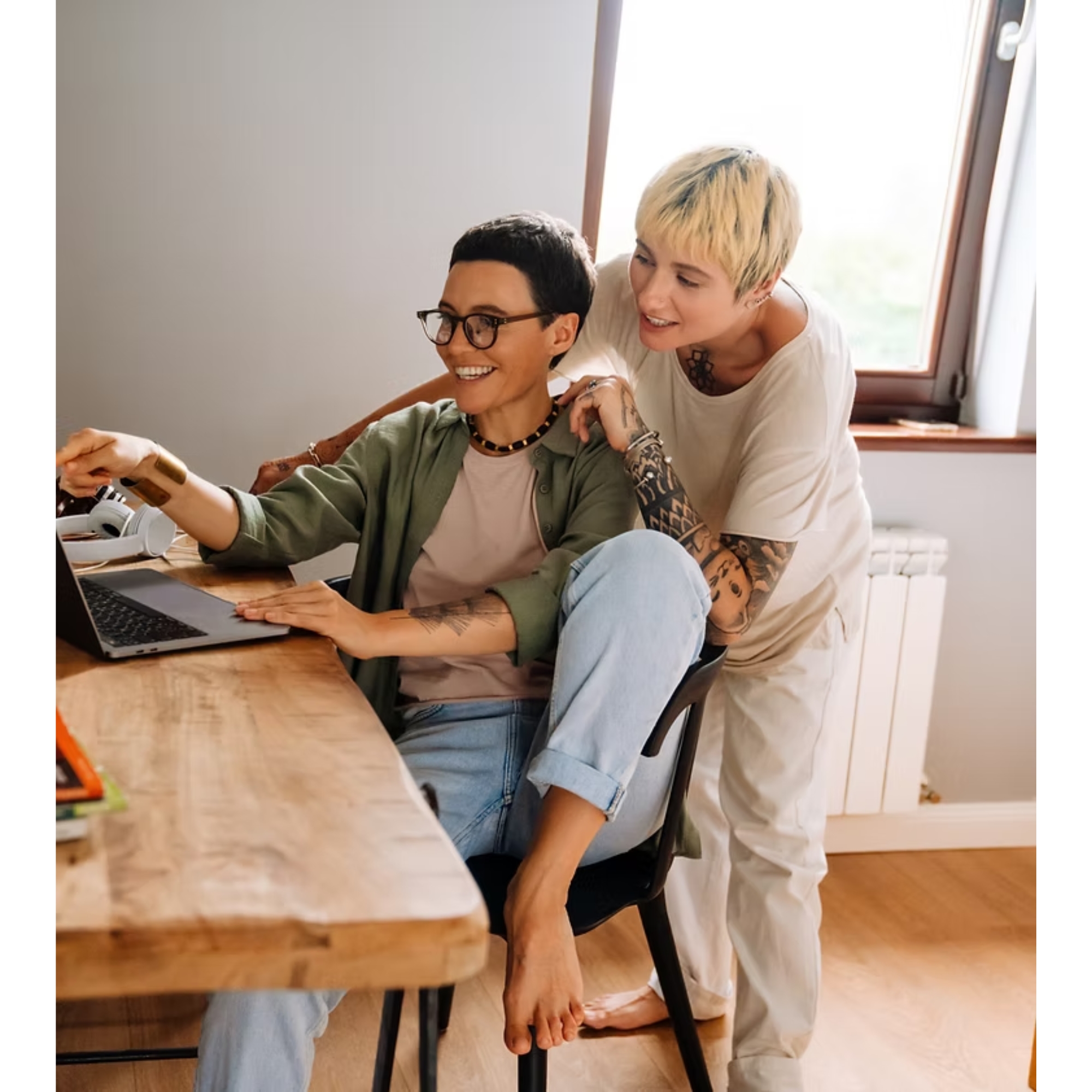 Members of the Quest community connecting warmly with one another