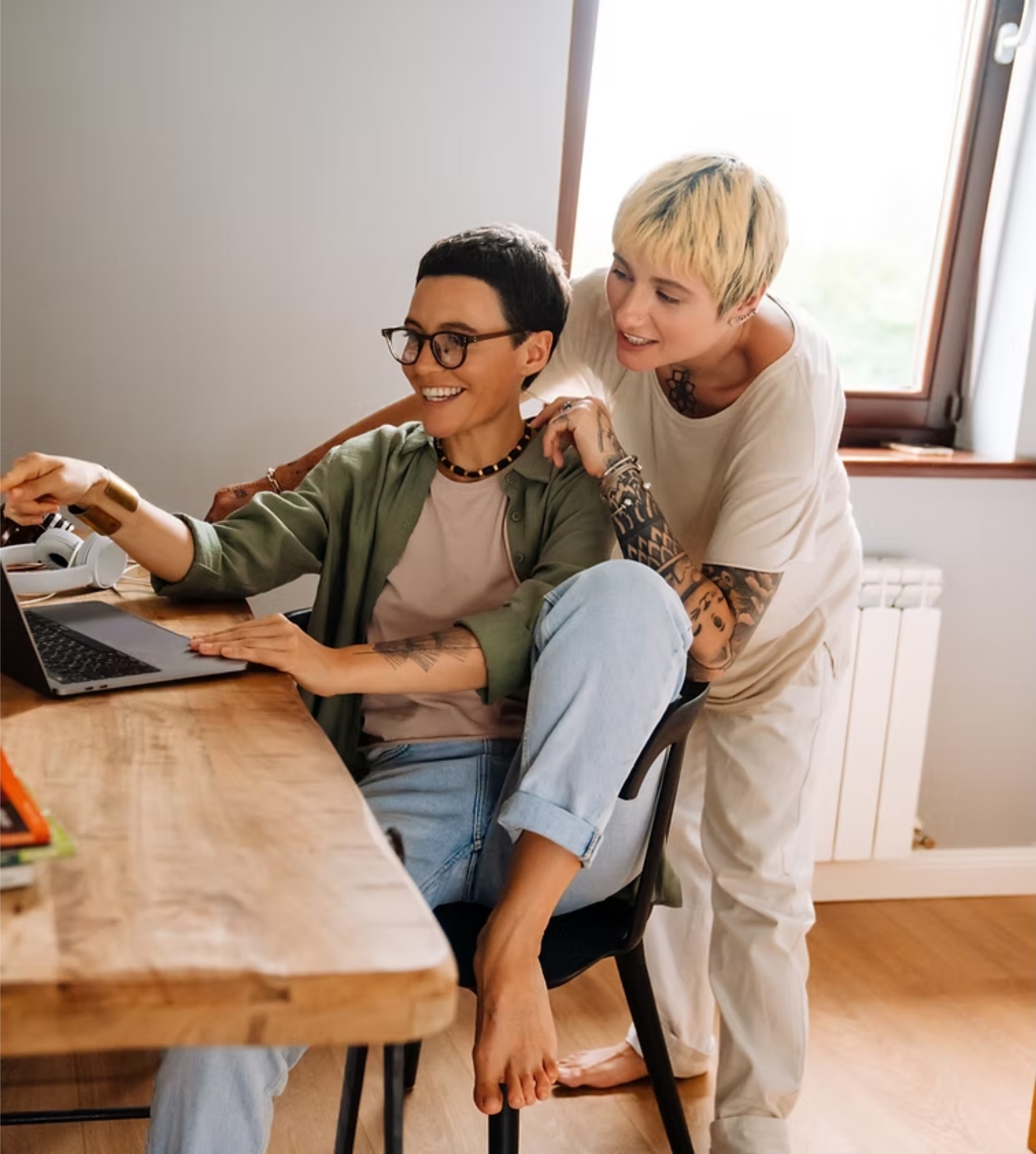 Members of the Quest community connecting warmly with one another